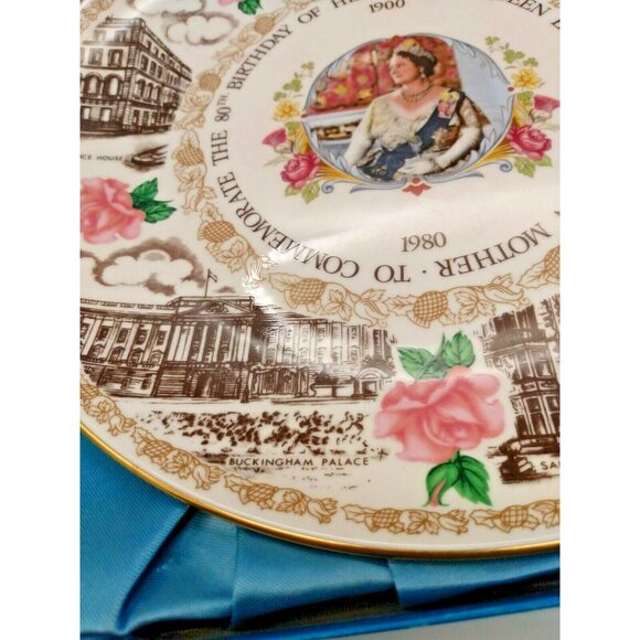 Coalport  1980 Plate to Commemorate The Queen Mother's 80th Birthday - Picture 4 of 11